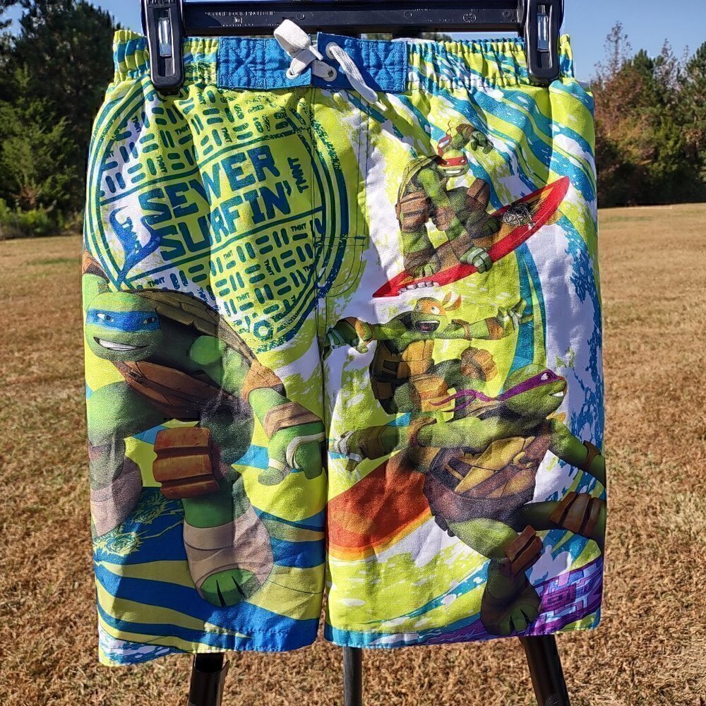 Nickelodeon Boys Swim Shorts TMNT Teenage Mutant Ninja Turtles Size L 10/12